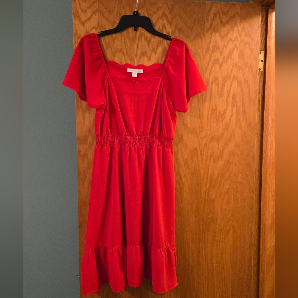 Monteau Vibrant Red Midi Dress